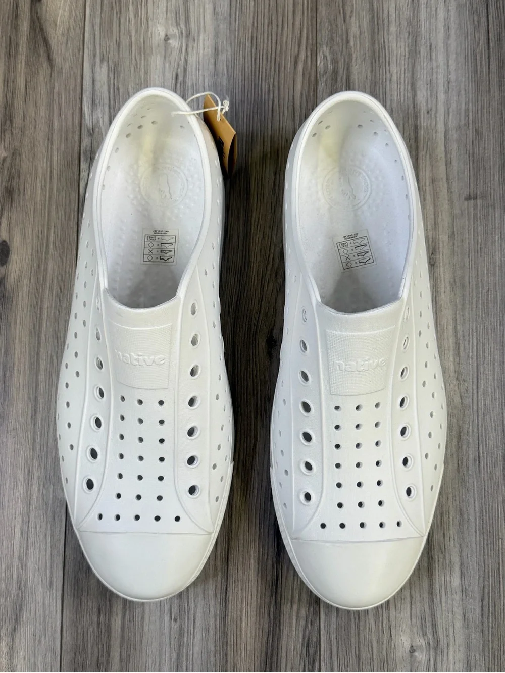 Native Shoes Jefferson Shell White Slip On EVA Sneakers Mens 11 EU 45 NEW